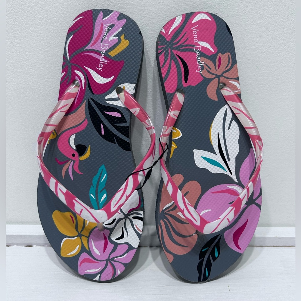 Vera Bradley NWOT Flip Flops Slip On Coastal‎ Paradise Small Size 5-6 - Picture 2 of 9